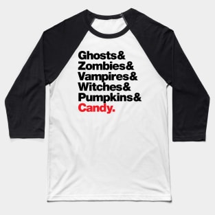 Halloween list in black Baseball T-Shirt